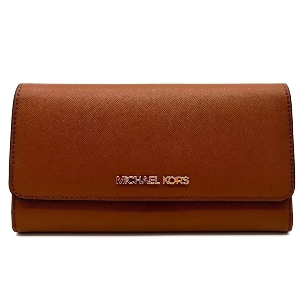 Michael Kors Large Trifold Wallet Luggage Brown
